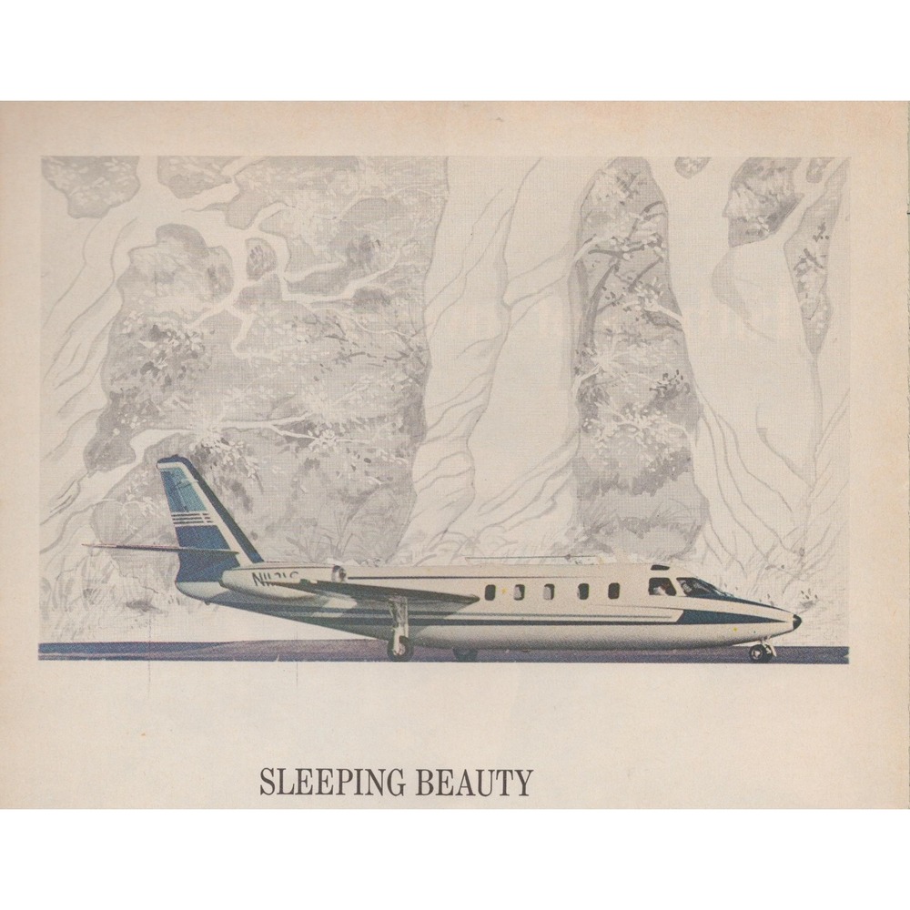 Vintage 1969 Cook Airlines Jet Leasing Print Ad Sleeping Beauty Aviation D.C.